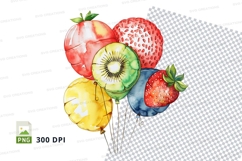 Colorful fruit balloon bouquet clipart transparent PNG Product Image 1
