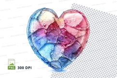 Watercolor heart globe love clipart transparent PNG high det Product Image 1