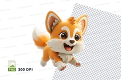 Cute fox clipart running happy cartoon animal illustration Product Image 1