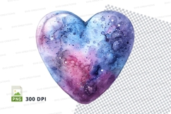 Watercolor heart clipart PNG abstract love emotion digital a Product Image 1