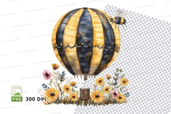 Bee on honeycomb clipart flowers summer nature illustration Product Image 1
