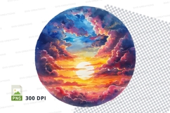 Vibrant planet earth sunrise clipart transparent PNG Product Image 1