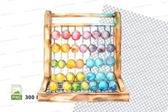 Colorful bubble clipart in wooden frame on white background Product Image 1