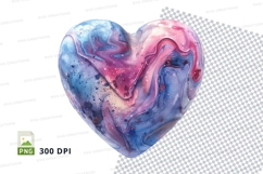 Watercolor heart clipart PNG isolated love symbol pastel Product Image 1