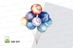 Colorful balloons cluster celebration clipart transparent ba Product Image 1