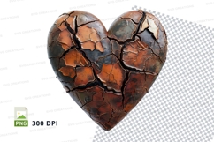 Broken heart clipart PNG 300 DPI love crack texture Product Image 1