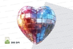 3D Glitter Heart Clipart PNG High Resolution Love Symbol Product Image 1
