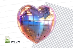 3D metallic heart globe love symbol clipart PNG Product Image 1