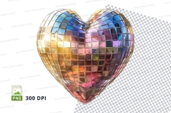 Glitter Heart Clipart PNG 300 DPI Love Symbol Shiny Product Image 1