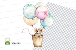 Colorful balloons with mouse clipart celebration party decor Product Image 1