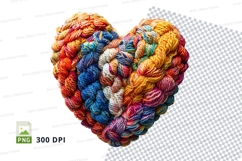 Colorful yarn heart clipart transparent background love craf Product Image 1