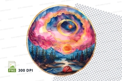 Mystical eye planet surreal landscape clipart PNG Product Image 1