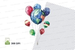 Colorful world balloon clipart transparent background global Product Image 1