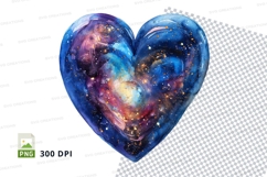 Cosmic heart clipart PNG galaxy love universe 300 DPI Product Image 1