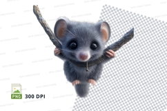 Cute flying sugar glider clipart transparent PNG 300 DPI Product Image 1