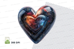 Glossy rainbow heart clipart transparent PNG 300 DPI Product Image 1