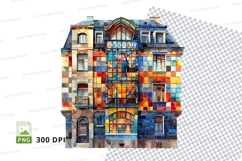 Colorful building clipart PNG high detail 300 DPI vector art Product Image 1