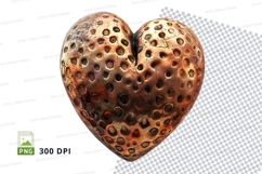 Heart shaped chocolate chip cookie clipart PNG high detail Product Image 1