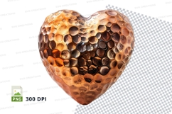 Golden heart with coins clipart transparent background love Product Image 1