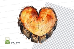 Wooden heart clipart transparent PNG high resolution love sy Product Image 1