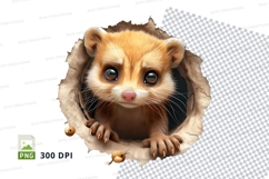 Cute red panda clipart peeking transparent background PNG Product Image 1