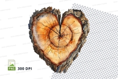Wooden heart clipart transparent background love nature craf Product Image 1