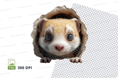 Cute ferret clipart png transparent background pet animal Product Image 1