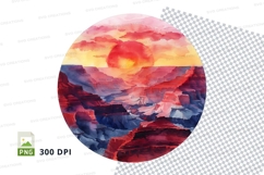 Vibrant sunset sky clipart PNG high resolution colorful hori Product Image 1