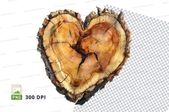 Wooden heart clipart transparent love nature craft decor PNG Product Image 1
