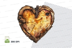 Wooden heart clipart transparent love symbol craft decor Product Image 1