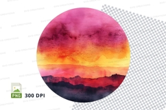 Vibrant sunset sky clipart transparent PNG high resolution Product Image 1