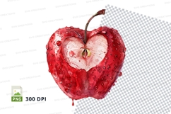 Red apple clipart PNG isolated transparent background fresh Product Image 1