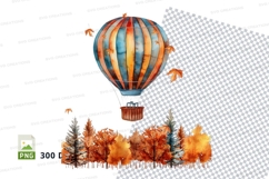 Hot air balloon festival autumn clipart transparent PNG Product Image 1