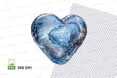 3D ice heart clipart transparent background love symbol Product Image 1