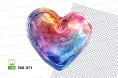 Colorful heart clipart transparent love symbol 300 DPI Product Image 1