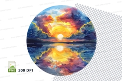 Vibrant Earth Clipart Sunset Reflection Global Nature Product Image 1
