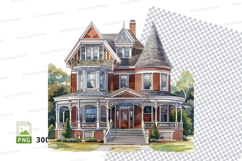 Victorian house clipart illustration vintage design Product Image 1