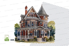 Victorian house clipart illustration vintage home design Product Image 1