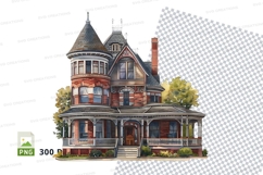 Victorian house clipart illustration vintage style home Product Image 1