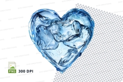 Blue ice heart clipart transparent background love symbol Product Image 1