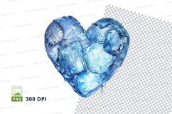 Blue gemstone heart clipart transparent background love Product Image 1