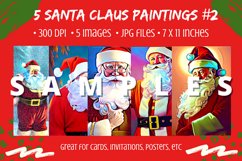 5 Artsy Christmas Santa Claus Portrait Paintings for Prints Product Image 1