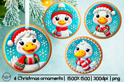 Cute goose Christmas ornament sublimation designs Product Image 1