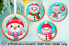 Cute snowman Christmas ornament sublimation designs Product Image 1