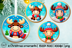 Christmas moose ornament sublimation designs Product Image 1