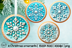 Snowflake Christmas ornament sublimation designs Product Image 1