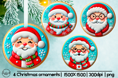 Cute Santa Christmas ornament sublimation designs Product Image 1