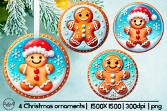 Gingerbread man Christmas ornament sublimation designs Product Image 1