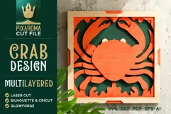 Crab 3D Layered Cut File | Cancer Zodiac Sign SVG Wall Art Product Image 1