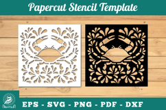 Crab Papercut Stencil SVG Product Image 1